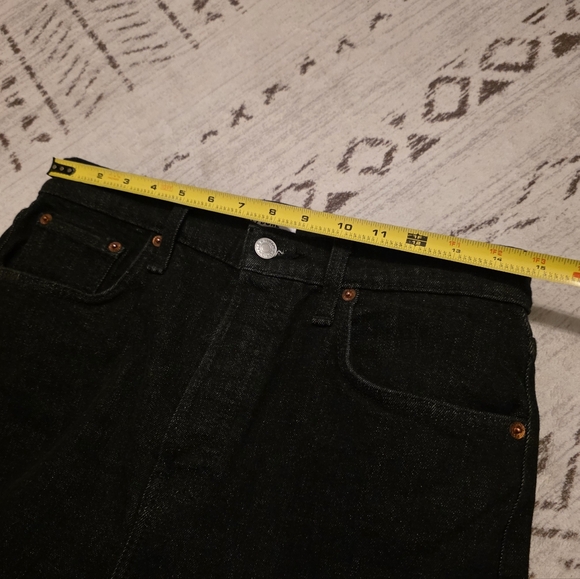 Re/Done Black Noir OP Buttonfly Raw Hem Jeans Size 29 - Picture 7 of 13